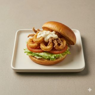 Hamburguesa con calamares