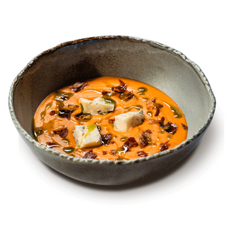 SUPĂ CREMĂ DE LINTE CU GORGONZOLA ȘI BACON CROCANT