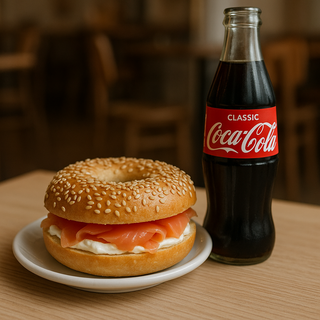 Bagel salmón + Bebida