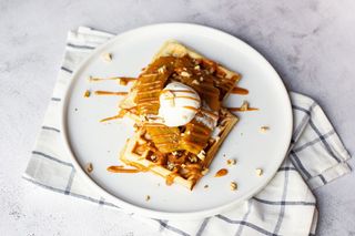 Вафли с бананом