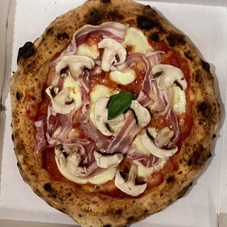 pizza pancetta y champiñones