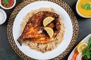 Fish Fry Seasoned Whole Fish Served With Rice/Pilau
