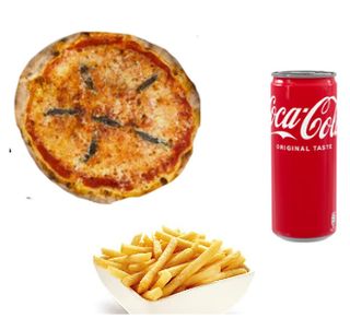 Napoletana con patatine fritte e bevanda a scelta