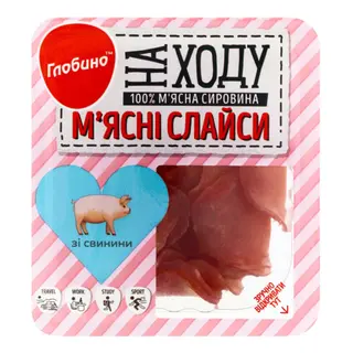 М'ясні Слайси Зі Свинини, Глобино, 50г В 1 Уп.