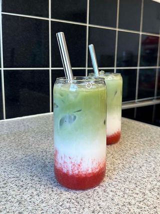 Ice Latte de Matcha e Morango