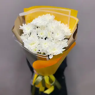 Buchet 5 crizanteme albe
