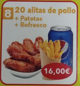 20 Alitas de pollo