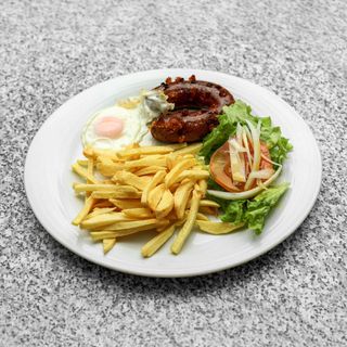 Alheira de Leitão grelhada (opcao frita pedir nas restricoes)