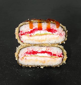 Суші-бургер з креветкою