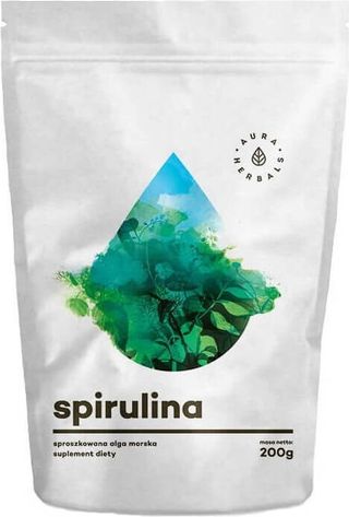 Spirulina sproszkowana alga morska proszek 200g Aura Herbals