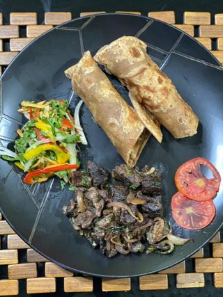 Beef Dry Fry with Chapati Brown