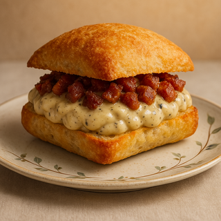 Panino croccante alla carbonara 