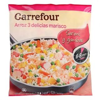 Arroz Tres Delicias Con Marisco Carrefour 500 Gr.