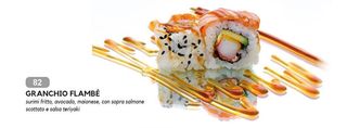 82. Uramaki granchio flambe