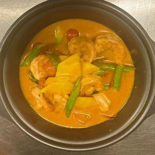 Langostino Con Curry Rojo Thai (poco picate)