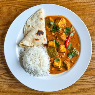 Chicken Curry + Rice + Chapati