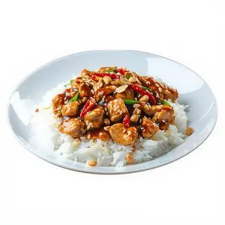 Arroz Blanco Con Salsa De Pollo