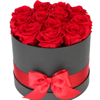 Flowerbox czerwonych róż premium 