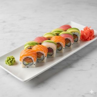 Uramaki arcoíris salmón (8 uds.)