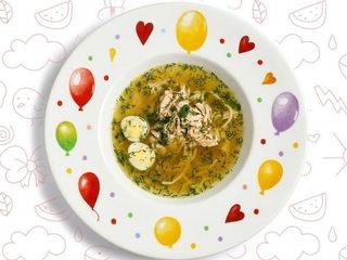 Курячий бульйон з локшиною та перепелиним яйцем (300ml)