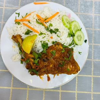 Chicken roast with white rice