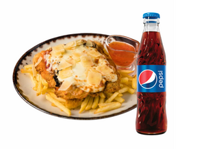 Combo POLLO PARMEGIANO +cartofi+sos+Pepsi 250