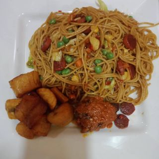 Spaghetti + Plantain + Beef