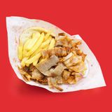 kebab Mixto solo carne patatas y salsa