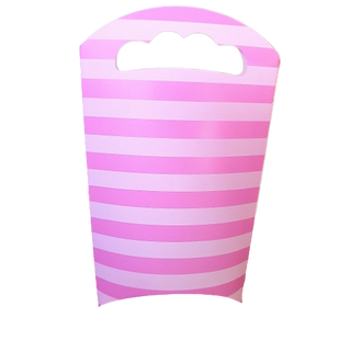 Saco Box Rosa com Riscas para Doces