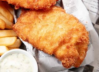 Fish and chips a la cerveza