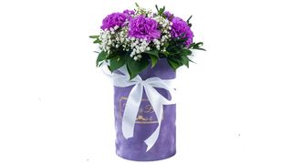 Box sa ljubičastim karanfilima