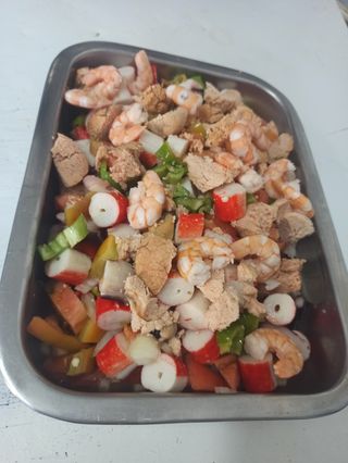 Media Ración De Salpicón De Mariscos