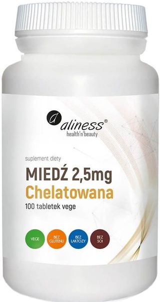 Miedź chelatowana 2,5mg 100 tabletek Aliness