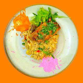 steak  pui cu orez asiatic