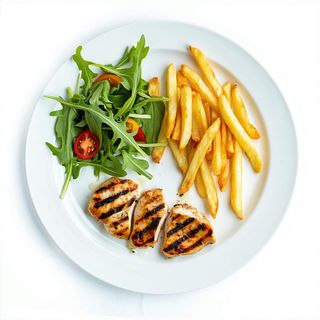 Plato combinado con pollo