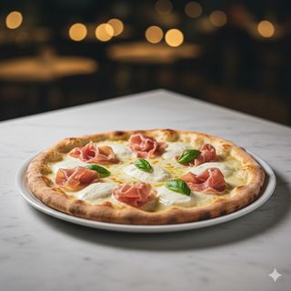 Mozzarella di bufala e prosciutto crudo tonda