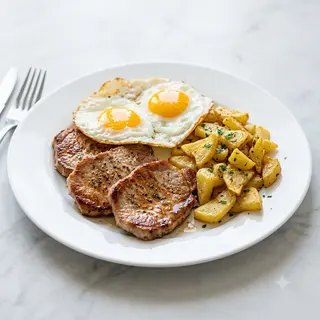 Plato De Lomo Huevo Y Patatas