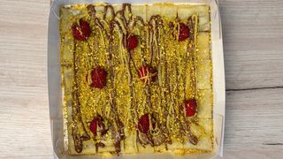 Pistać krem, mleveni pistać, malina