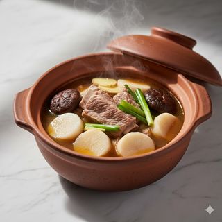 56 - Brodo di costine di maiale e igname in terracotta 排骨山药汤 砂锅