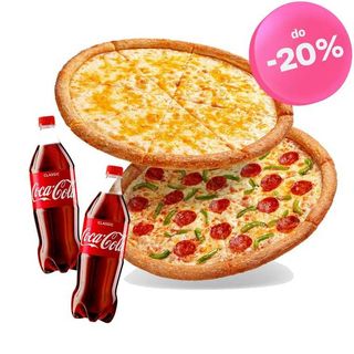 2 pizze 35 cm i 2 napoje Coca-Cola 0,85 l
