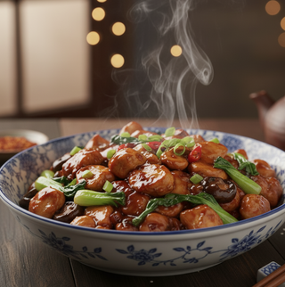 Pollo con salsa de ostra