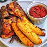 Roasted plantain And Fish