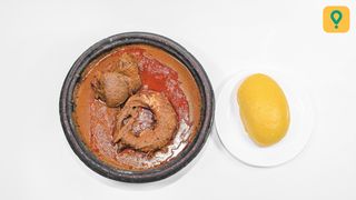 Foutou Banane + Sauce Graine Avec Djoumgblé 