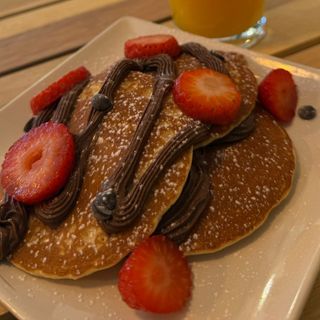 Tortilla Con fresa topping nutella 