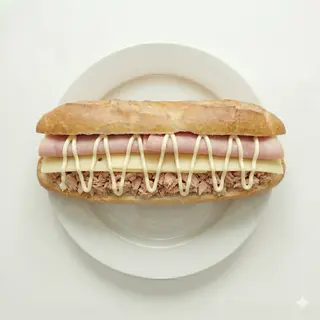 Bocata de Atún, Queso, Jamón York y Mahonesa