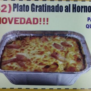 Plato al horno queso gratinado grande 