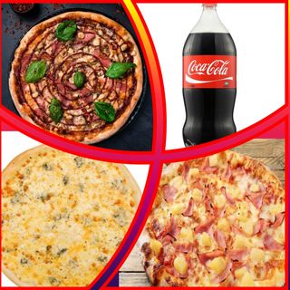 3 Pizza (28 cm) + 2 Ltr Cota Coca