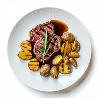 Vitello con patate alla piastra