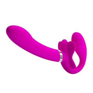 Arnes doble Vibrador Rosa