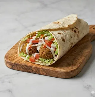 Piadina falafel vegetariana